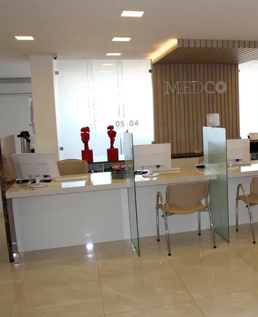 Recepção da Clínica MedCo., em Brasília